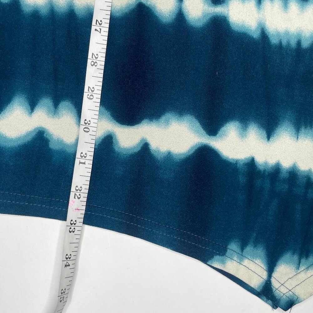 5th & Love Shibori Indigo Sharkbite Tunic Mini Dress With Pockets Sz Large - Picture 8 of 11